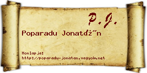 Poparadu Jonatán névjegykártya