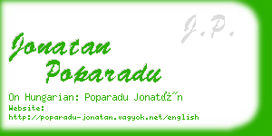 jonatan poparadu business card
